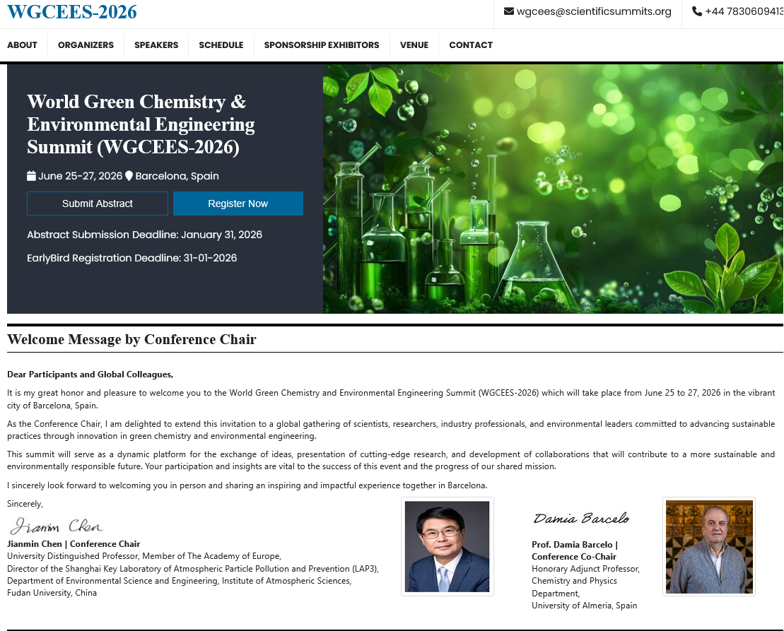 World Green Chemistry and Environmental Engineering Summit
